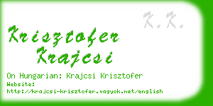 krisztofer krajcsi business card